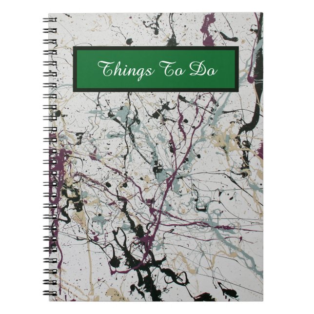 Colourful Abstract Splatter Painting Spiral  Notebook (Front)
