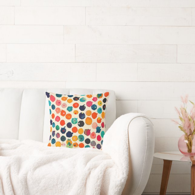 Colourful Abstract Splatters Throw Pillow (Couch)