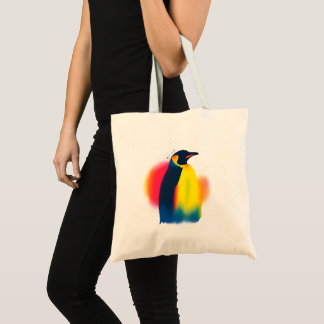 Colourful Abstract Spray Paint Penguin Silhouette Tote Bag