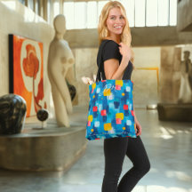 Colourful Abstract Square and Circle Tote Bag