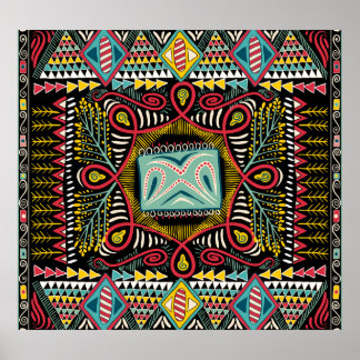 Colourful abstract: square pocket design. poster