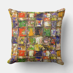 Colourful Abstract Square Throw Pillow