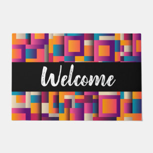 Colourful Abstract Squares and Shapes Doormat