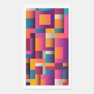 Colourful Abstract Squares and Shapes Napkin