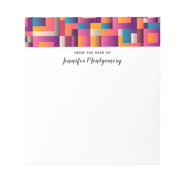 Colourful Abstract Squares and Shapes Notepad (Front)