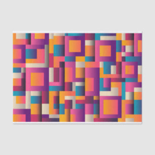 Colourful Abstract Squares and Shapes Tissue Paper