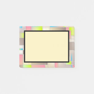 Colourful Abstract Squares Geometric Pattern Post-it Notes