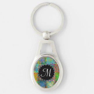 Colourful abstract squares keychain