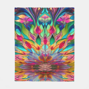 Colourful Abstract Stained Glass  Fleece Blanket