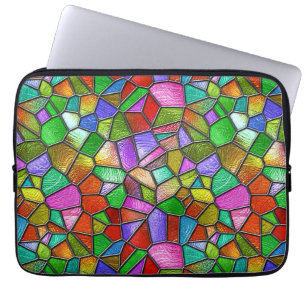 Colourful Abstract Stained Glass Window Laptop Sleeve