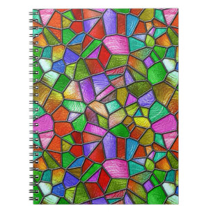 Colourful Abstract Stained Glass Window Notebook