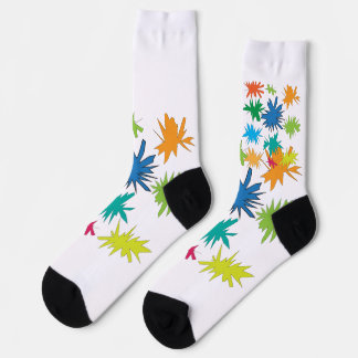 Colourful Abstract Starburst Pattern Crew Socks