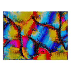 Colourful Abstract Stich Pattern Poster