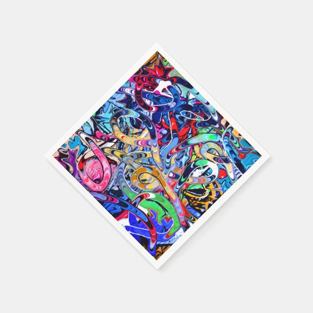 Colourful abstract streetstyle party  napkin (Corner)