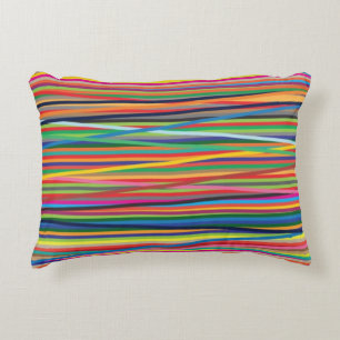 Colourful abstract stripes design accent pillow
