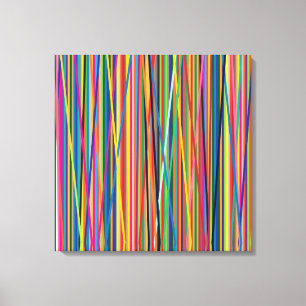 Colourful abstract stripes design canvas print