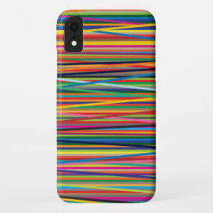 Colourful abstract stripes design iPhone XR case