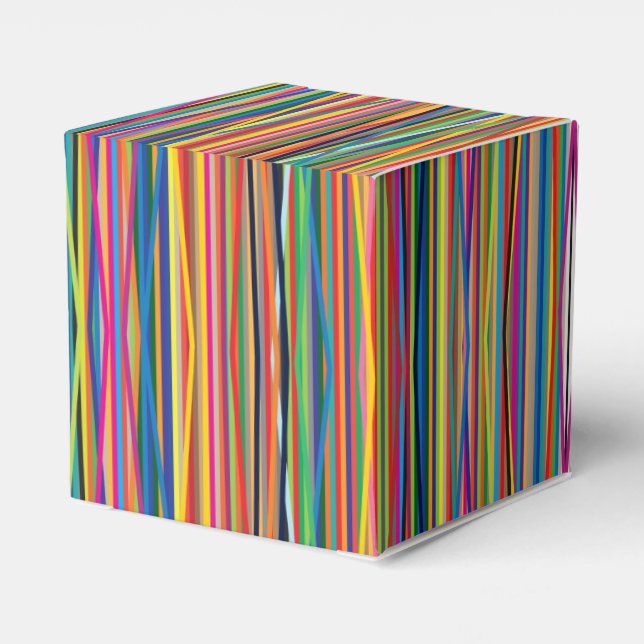 Colourful abstract stripes design favor box (Back Side)