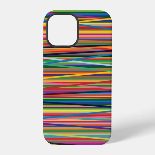 Colourful abstract stripes design iPhone case (Back)
