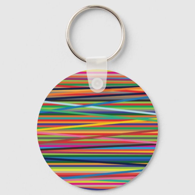 Colourful abstract stripes design keychain (Front)