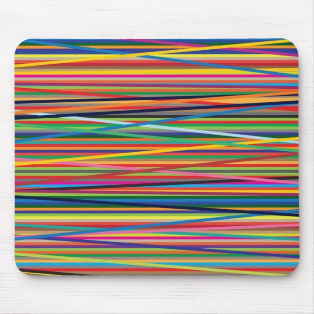 Colourful abstract stripes design mouse pad (Front)