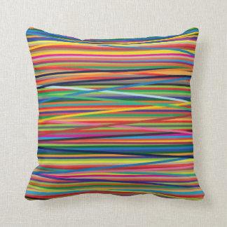 Colourful abstract stripes design throw pillow