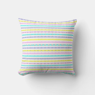 Colourful abstract stripes design throw pillow