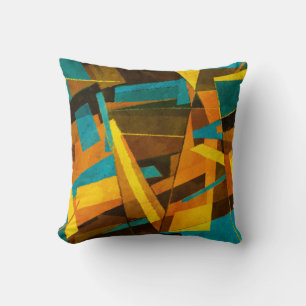 Colourful Abstract Stripes: Paint Texture Throw Pillow