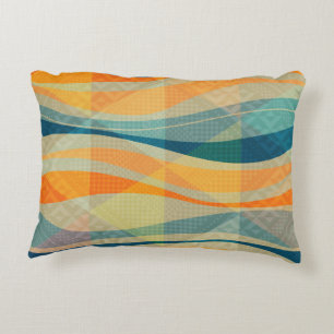 Colourful Abstract Stripes pattern Accent Pillow