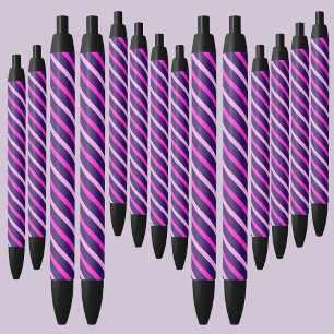 Colourful Abstract Stripes Pattern Black Ink Pen