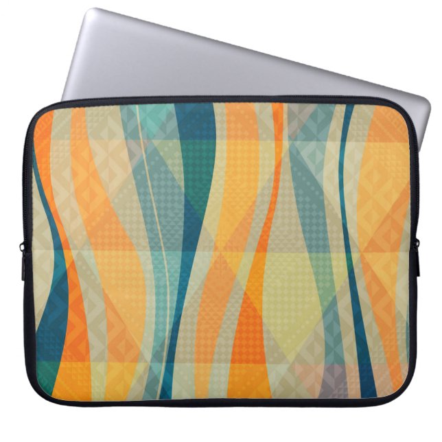 Colourful Abstract Stripes pattern Laptop Sleeve (Front)