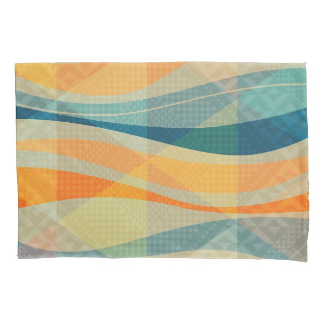 Colourful Abstract Stripes pattern Pillowcase (Front)