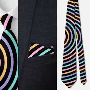 Colourful Abstract Stripes Pattern Tie