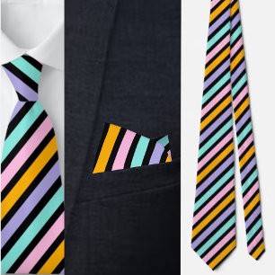 Colourful Abstract Stripes Pattern Tie