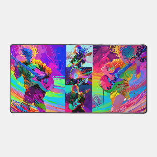 Colourful Abstract Stylized Pop Art Anime Rockstar Desk Mat