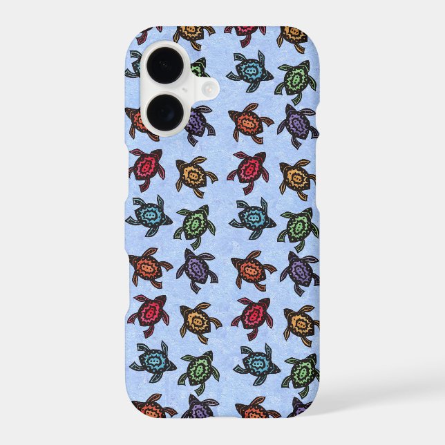Colourful Abstract Swimming Turtles (Back)