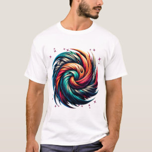 Colourful Abstract Swirl Art T-Shirt