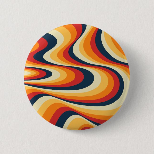 Colourful abstract swirl design 2 inch round button (Front)