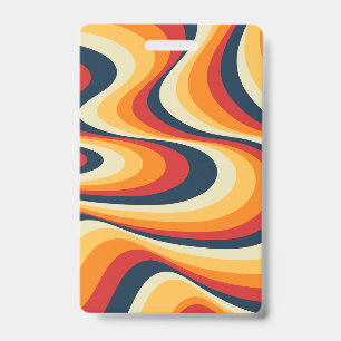 Colourful abstract swirl design badge