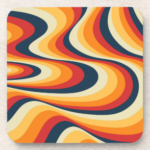 Colourful abstract swirl design coaster