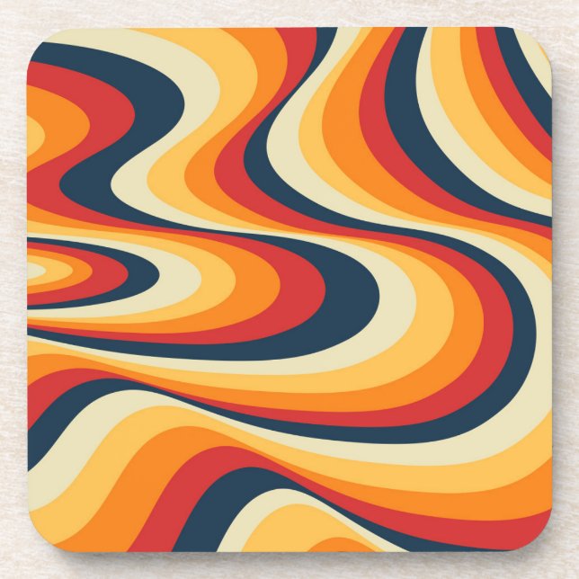 Colourful abstract swirl design coaster (Front)