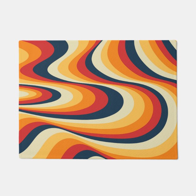Colourful abstract swirl design doormat (Front)