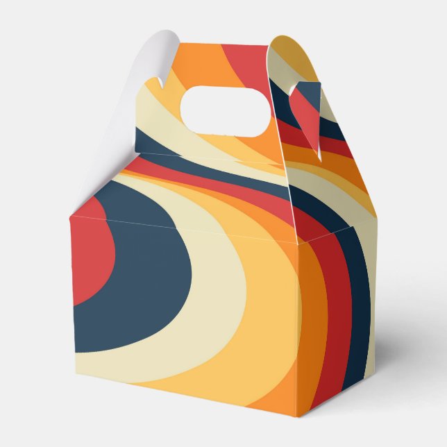 Colourful abstract swirl design favor box (Front Side)