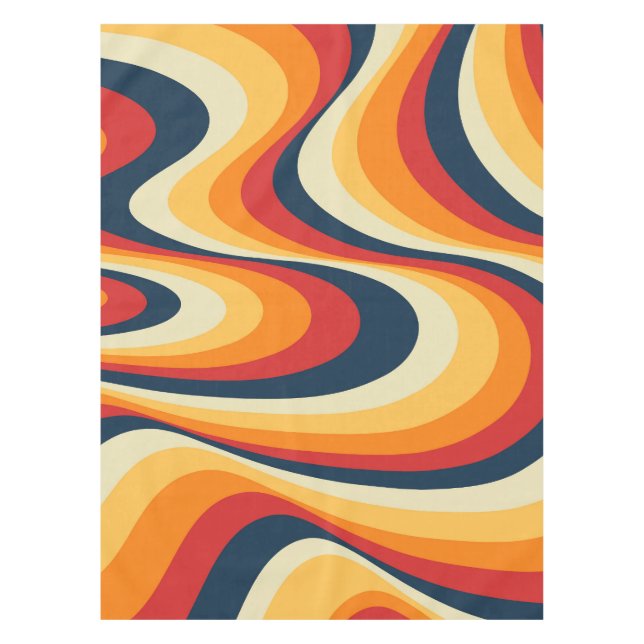 Colourful abstract swirl design tablecloth (Front)