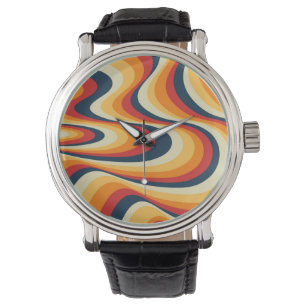 Colourful abstract swirl design watch