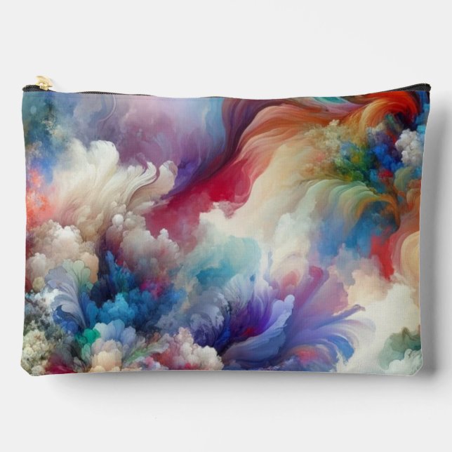 Colourful Abstract Swirl Explosion Artwork  Accessory Pouch (Front)