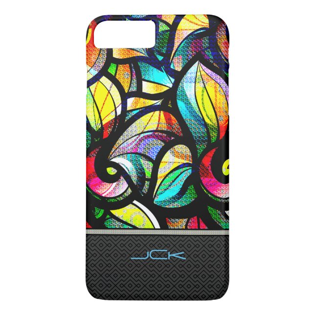 Colourful Abstract Swirls Stained Glass Look Case-Mate iPhone Case (Back)
