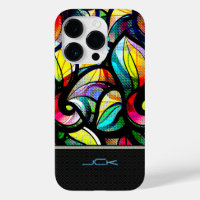 Colourful Abstract Swirls Stained Glass Look