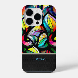 Colourful Abstract Swirls Stained Glass Look iPhone 14 Pro Case