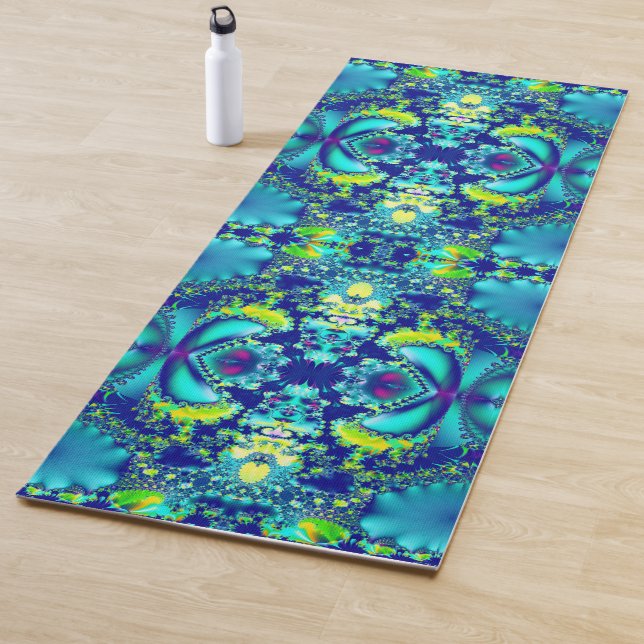 Colourful Abstract Symmetrical Fractal Pattern Yoga Mat (In Situ)